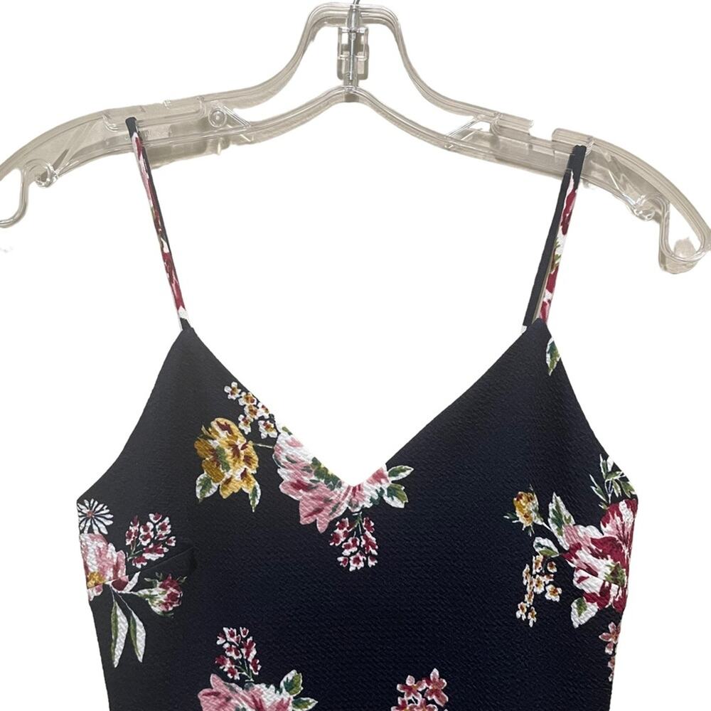 Monteau Floral Sleeveless Fit and Flare Mini Dress Black Size XS - Picture 4 of 7